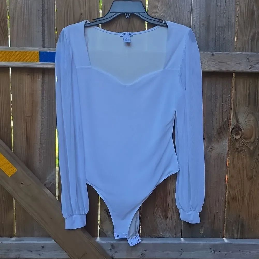 White Long Sleeve Bodysuit